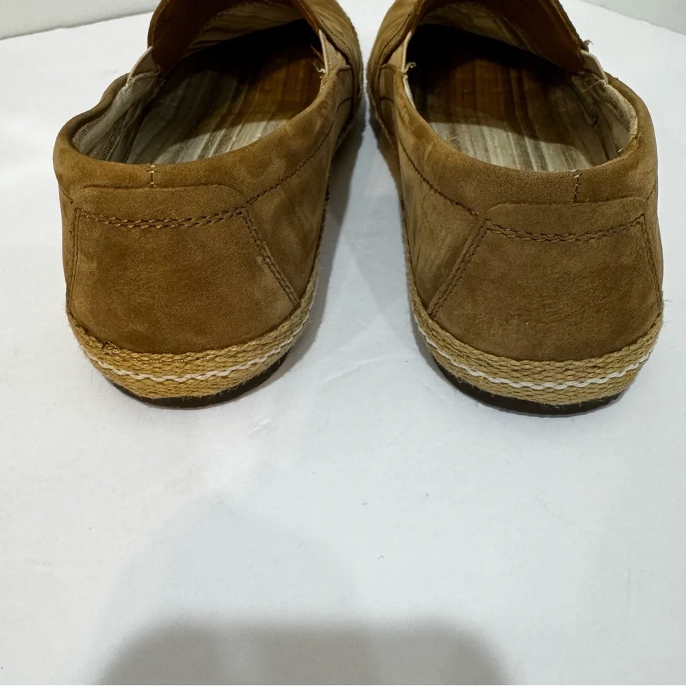 J&M Classic Suede Tan Coastal Espadrille Slip-On Loafers size 8.5